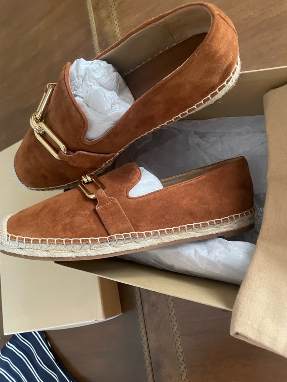Michael Kors Collection Brown Suede Espadrille Loafers - Picture 3 of 9
